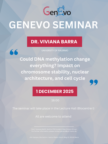 Flyer GenEvo Seminar Dr Viviana Barra